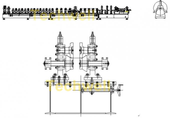 Cee Zee Purlins için PLC Kontrol Sistemli Otomatik Çelik Püskürtme Rulo Şekillendirme Makinesi